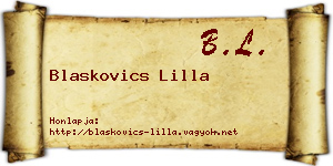 Blaskovics Lilla névjegykártya