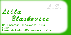 lilla blaskovics business card
